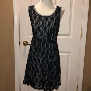 Black & gray lace dress